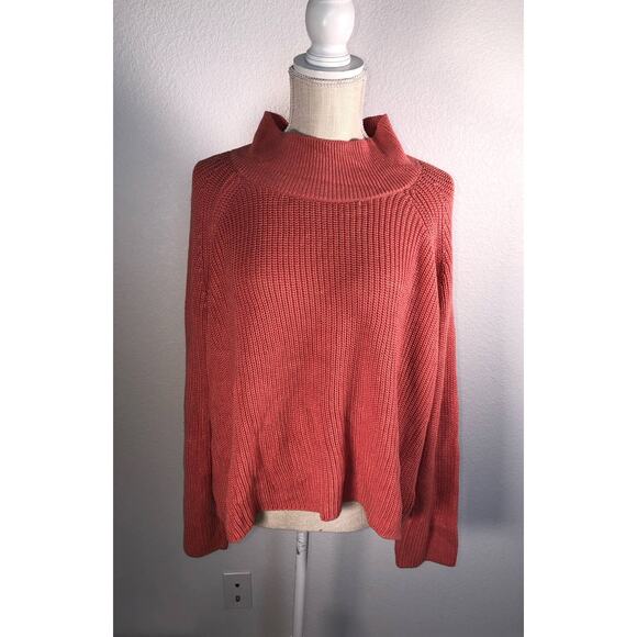 Eileen Fisher Raglan Sleeve Mock Neck Sweater in Pink - XL - Picture 2 of 5